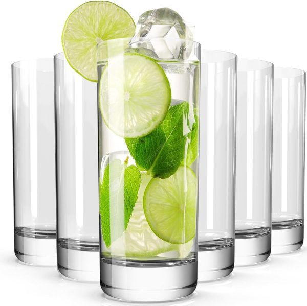 13 oz Crystal Highball Cocktail Glasses, Set of 6