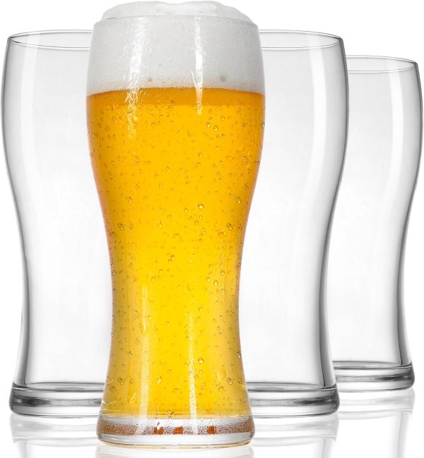 15.5 oz Pilsner Beer Pint Glasses, Set of 4