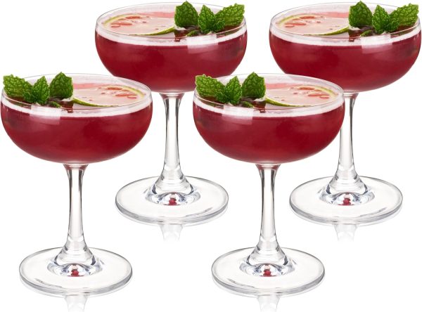 Elegant 7 oz Martini Glasses, Set of 4