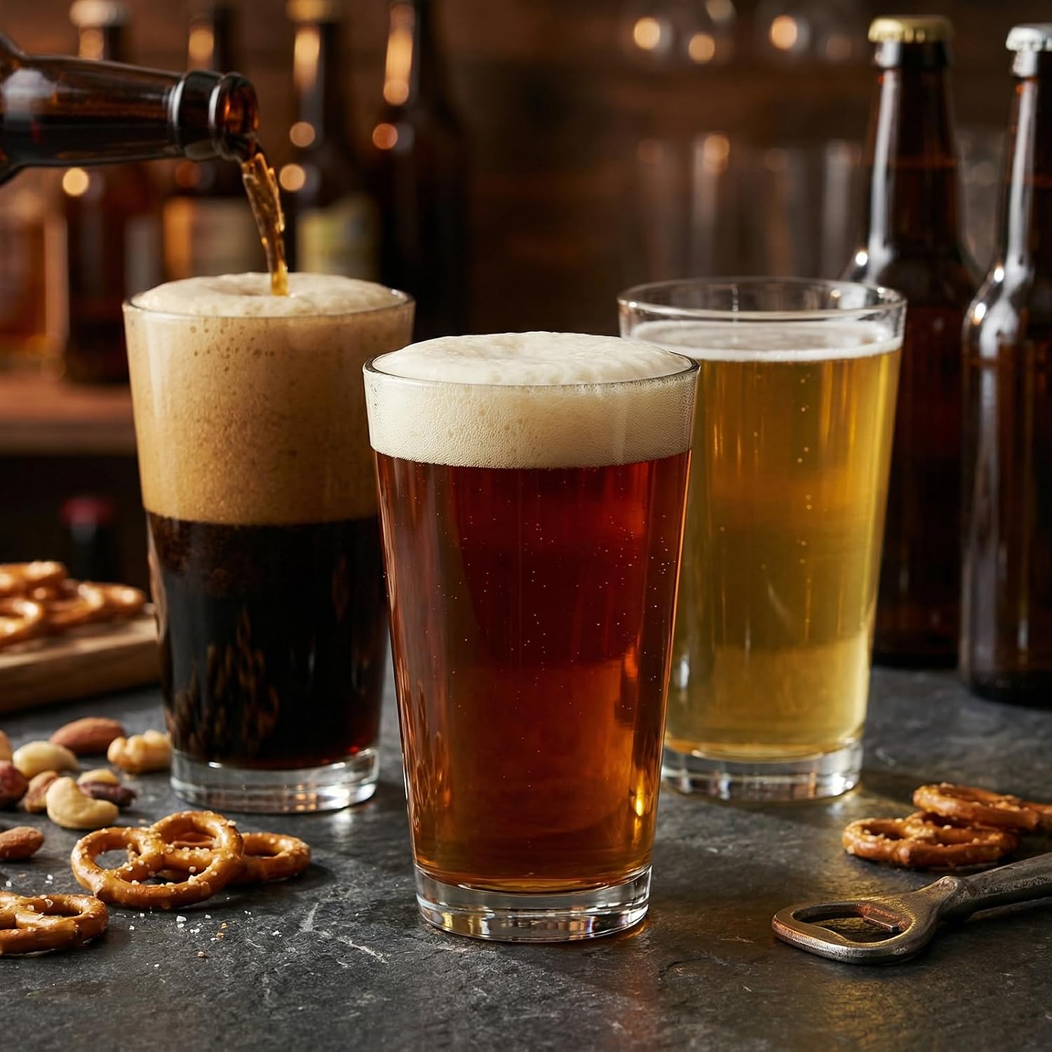 16 oz Beer Pint Glasses, Set of 12 - Image 2