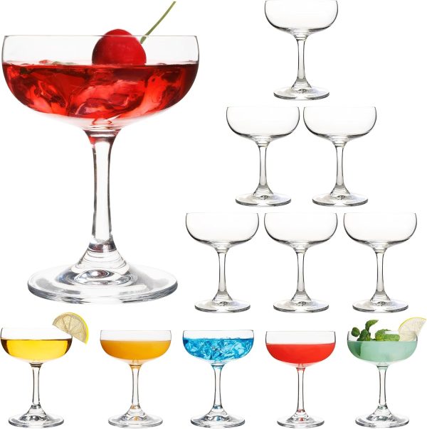 Clear Cut Rim Cocktail Glasses, Set of 12