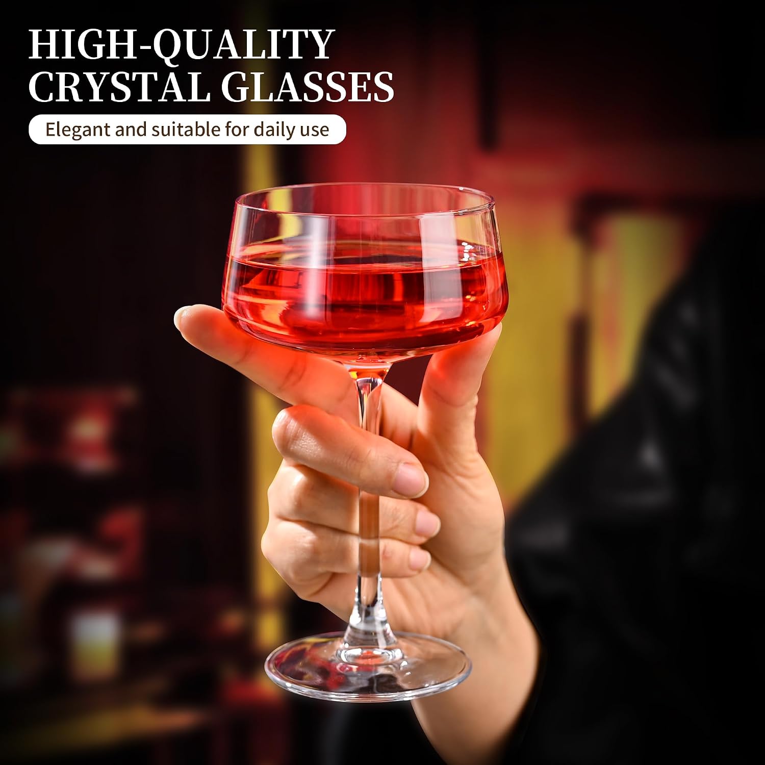 Hand Blown Crystal Martini Glasses, Set of 6 - Image 2