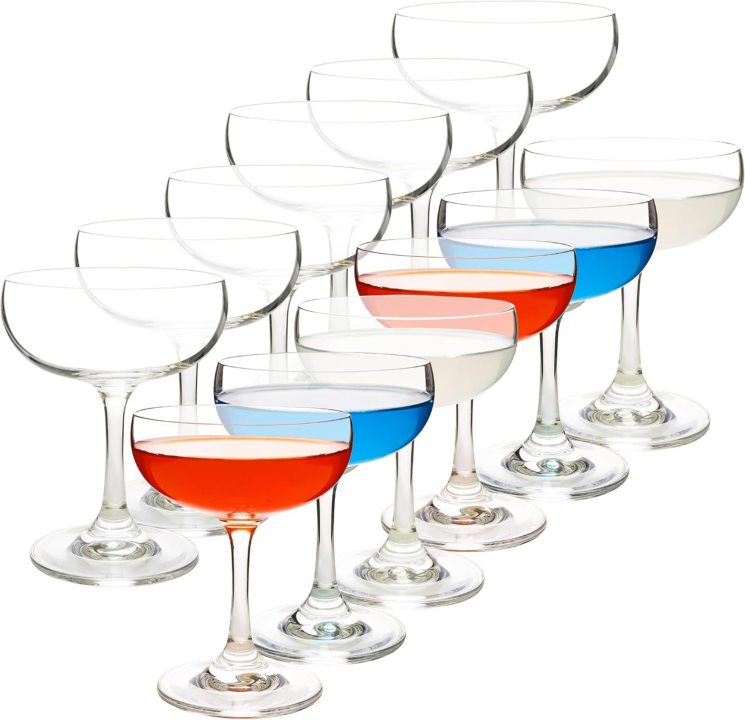 Crystal Short Stem Cocktail Glasses, Set of 12