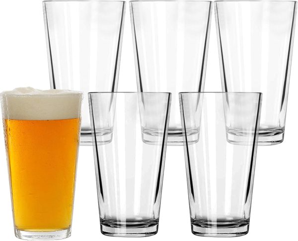 16 oz Beer Pint Glasses, Set of 6