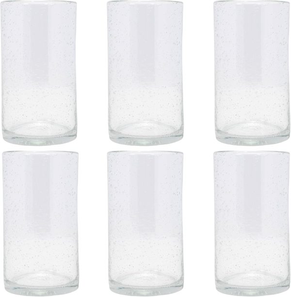Clear Bubble 18 oz Water Tumblers, Set of 6