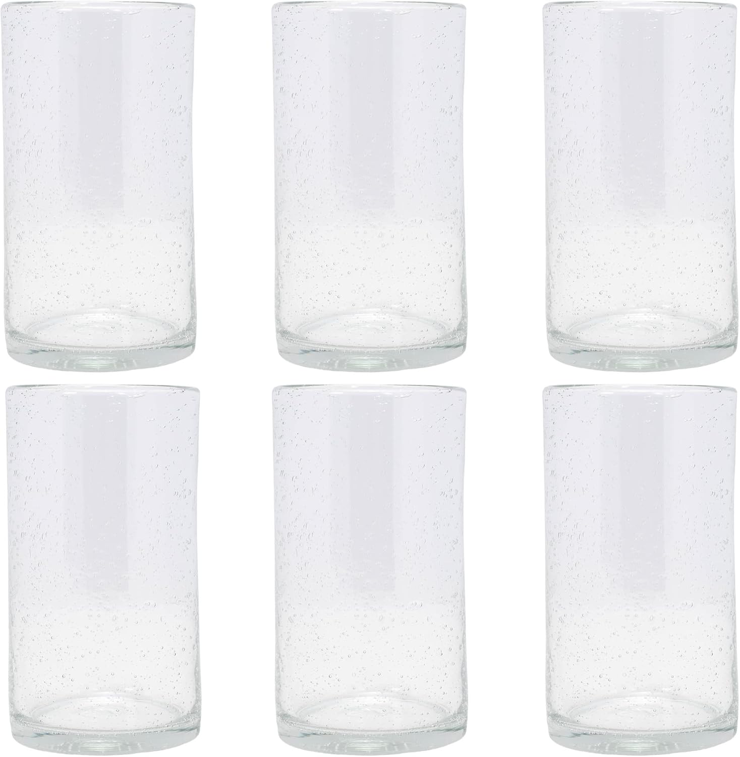 Clear Bubble 18 oz Water Tumblers, Set of 6