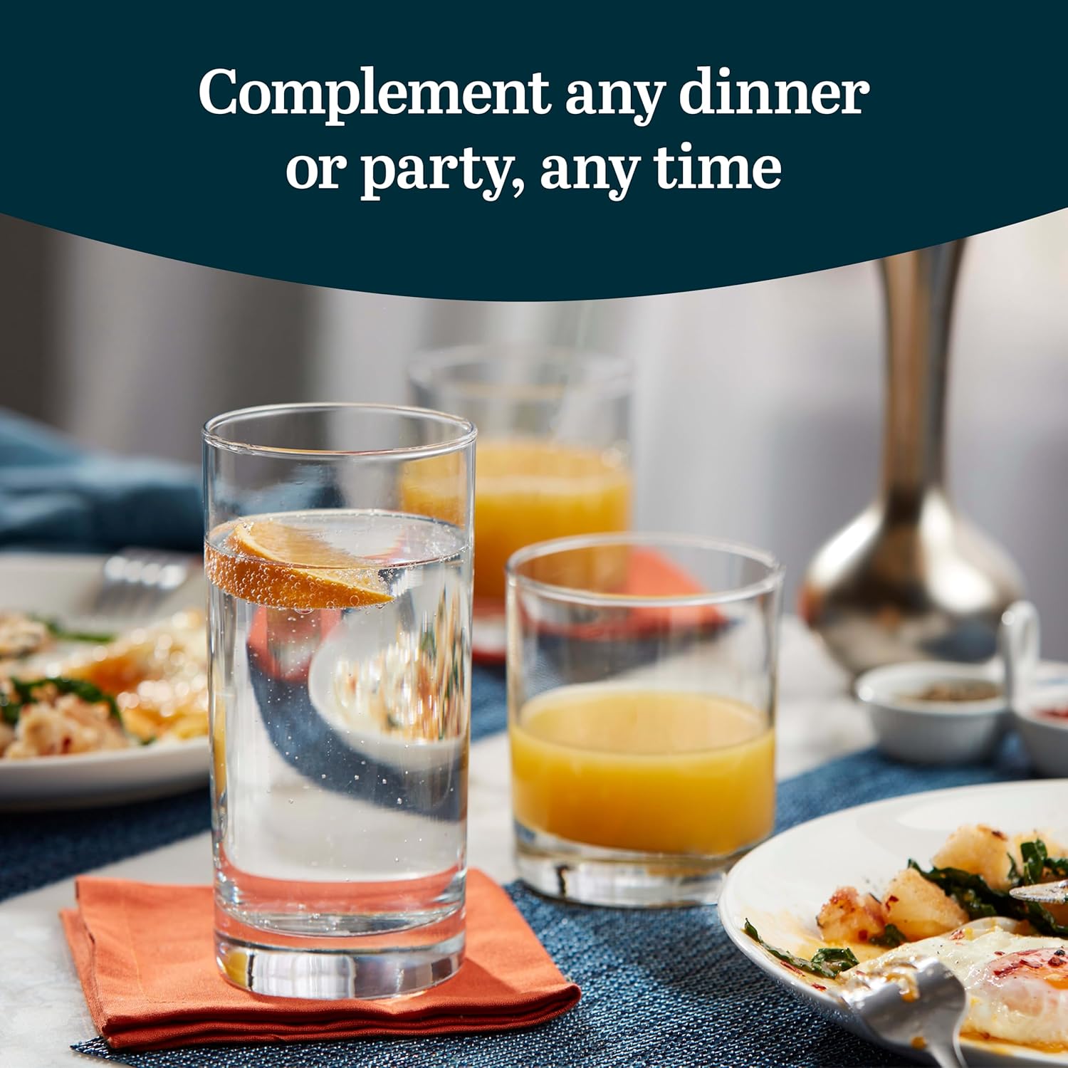 Elegant Tumbler and Rocks Glasses, Set of 16 - Image 2