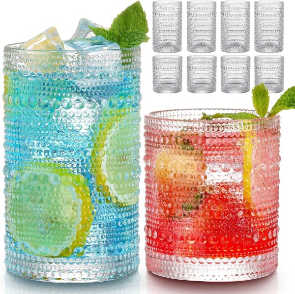 Vintage Highball and Cocktail Glasses, Set of 8
